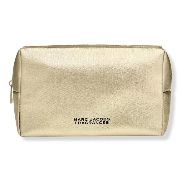 NWT MARC JACOBS FRAGRANCES GOLD FOIL LARGE COSMETIC TOILETRY POUCH - Picture 2 of 5